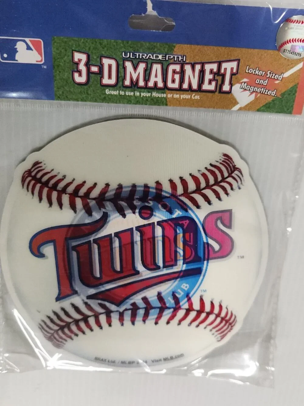 2 Pcs Minnesota Twins 3D Baseball Locker Magnet Brax Ltd Mlb Licensed 167